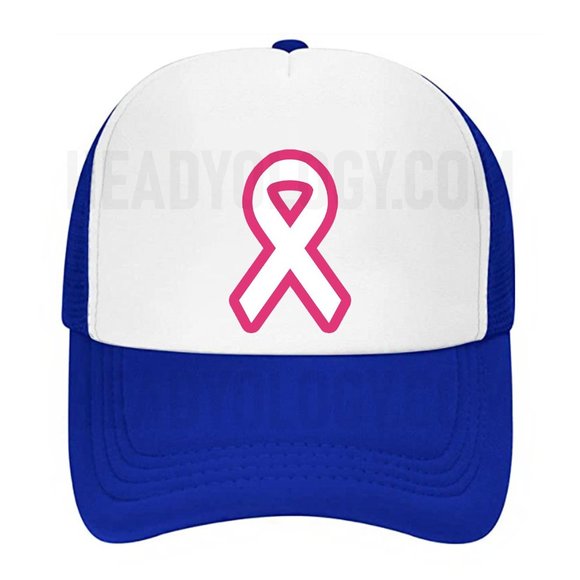 Cancer Awareness Hat Pink Ribbon Baseball Trucker Hat(Choose your color) - Picture 4 of 16